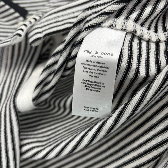 NEW rag & bone the Knit Striped Vee Cardigan Women S Rayon Crop Top Quiet Luxury - Picture 8 of 10